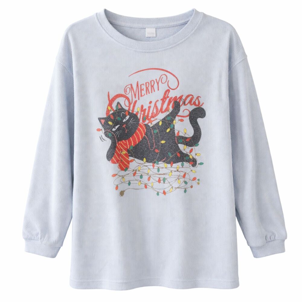 Christmas cat snuggly fuzzy top. M but runs big.